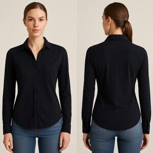 FRANK & EILEEN The Lab Barry Shirt XS Dark Navy Blue, 100% Cotton